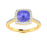 14KT Gold Round Brilliant Cut Tanzanite and Diamond Ladies Ring (Tanzanite 1.40 cts. White Diamonds 0.40 cts.)