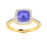 14KT Gold Round Brilliant Cut Tanzanite and Diamond Ladies Ring (Tanzanite 1.40 cts. White Diamonds 0.40 cts.)