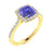 14KT Gold Round Brilliant Cut Tanzanite and Diamond Ladies Ring (Tanzanite 1.40 cts. White Diamonds 0.40 cts.)