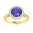 14Kt Gold Round Brilliant Cut Tanzanite and Diamond Ladies Ring (Tanzanite 1.50 cts. White Diamonds 0.40 cts.)