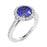 14Kt Gold Round Brilliant Cut Tanzanite and Diamond Ladies Ring (Tanzanite 1.50 cts. White Diamonds 0.40 cts.)