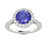 14Kt Gold Round Brilliant Cut Tanzanite and Diamond Ladies Ring (Tanzanite 1.50 cts. White Diamonds 0.40 cts.)