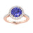 14Kt Gold Round Brilliant Cut Tanzanite and Diamond Ladies Ring (Tanzanite 1.50 cts. White Diamonds 0.40 cts.)