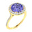 14KT Gold Round Brilliant Cut Tanzanite and Diamond Ladies Ring (Tanzanite 3.00 cts. White Diamonds 0.50 cts.)