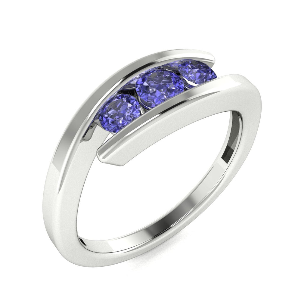 14Kt Gold Round Brilliant Cut Tanzanite Ladies Ring (Tanzanite 0.45 cts.)