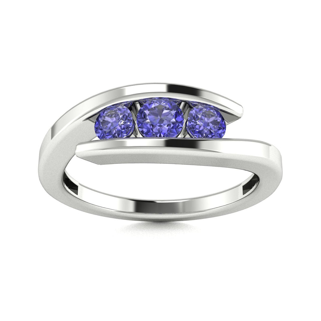 14Kt Gold Round Brilliant Cut Tanzanite Ladies Ring (Tanzanite 0.45 cts.)