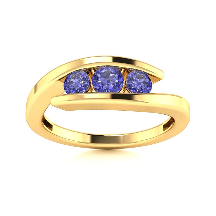 14Kt Gold Round Brilliant Cut Tanzanite Ladies Ring (Tanzanite 0.45 cts.)