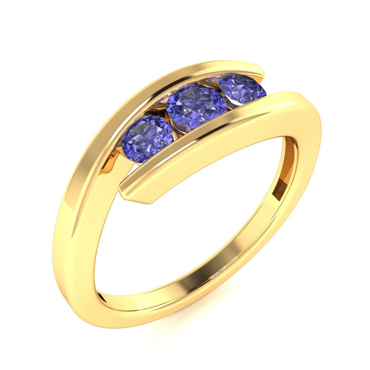 14Kt Gold Round Brilliant Cut Tanzanite Ladies Ring (Tanzanite 0.45 cts.)