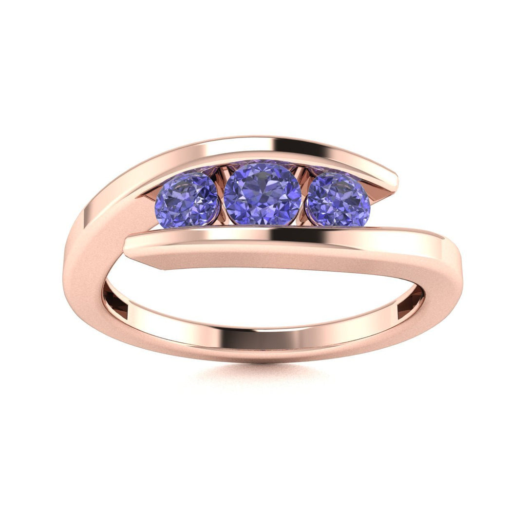 14Kt Gold Round Brilliant Cut Tanzanite Ladies Ring (Tanzanite 0.45 cts.)