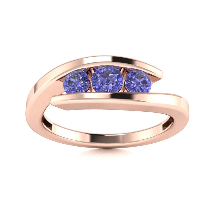 14Kt Gold Round Brilliant Cut Tanzanite Ladies Ring (Tanzanite 0.45 cts.)