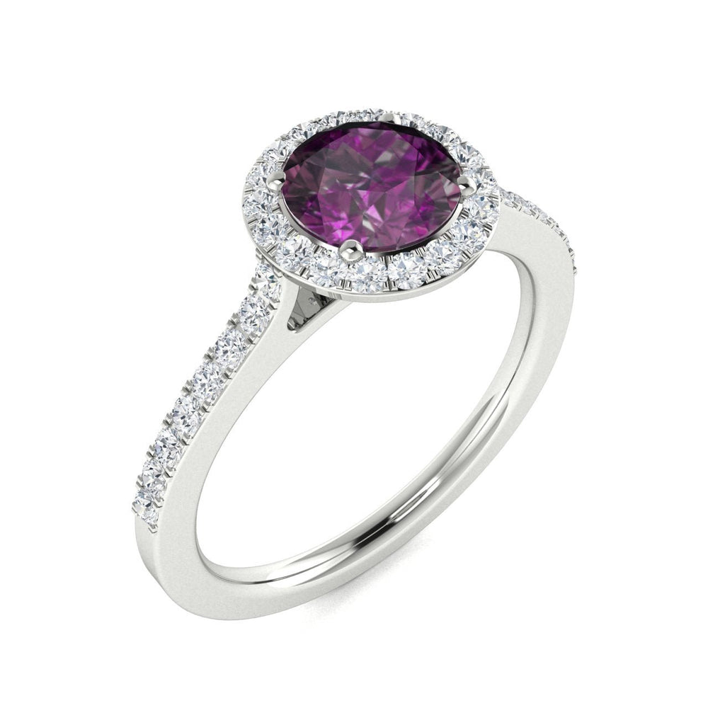 14kt Gold Round brilliant Natural Alexandrite and Diamond Ladies Ring (Alexandrite 0.75 cts. Diamonds 0.50 cts.)