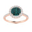 14KT Gold Round Brilliant Natural Alexandrite and Diamond Ladies Ring (Alexandrite 0.90 cts. White Diamond 0.20 cts.)