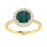 14KT Gold Round Brilliant Natural Alexandrite and Diamond Ladies Ring (Alexandrite 1.08 cts. White Diamond 0.20 cts.)