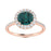 14KT Gold Round Brilliant Natural Alexandrite and Diamond Ladies Ring (Alexandrite 1.08 cts. White Diamond 0.20 cts.)