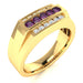 14KT Gold Round Brilliant Natural Alexandrite and Men's Diamond Ring (Alexandrite 0.30 cts. White Diamonds 0.30 cts.)