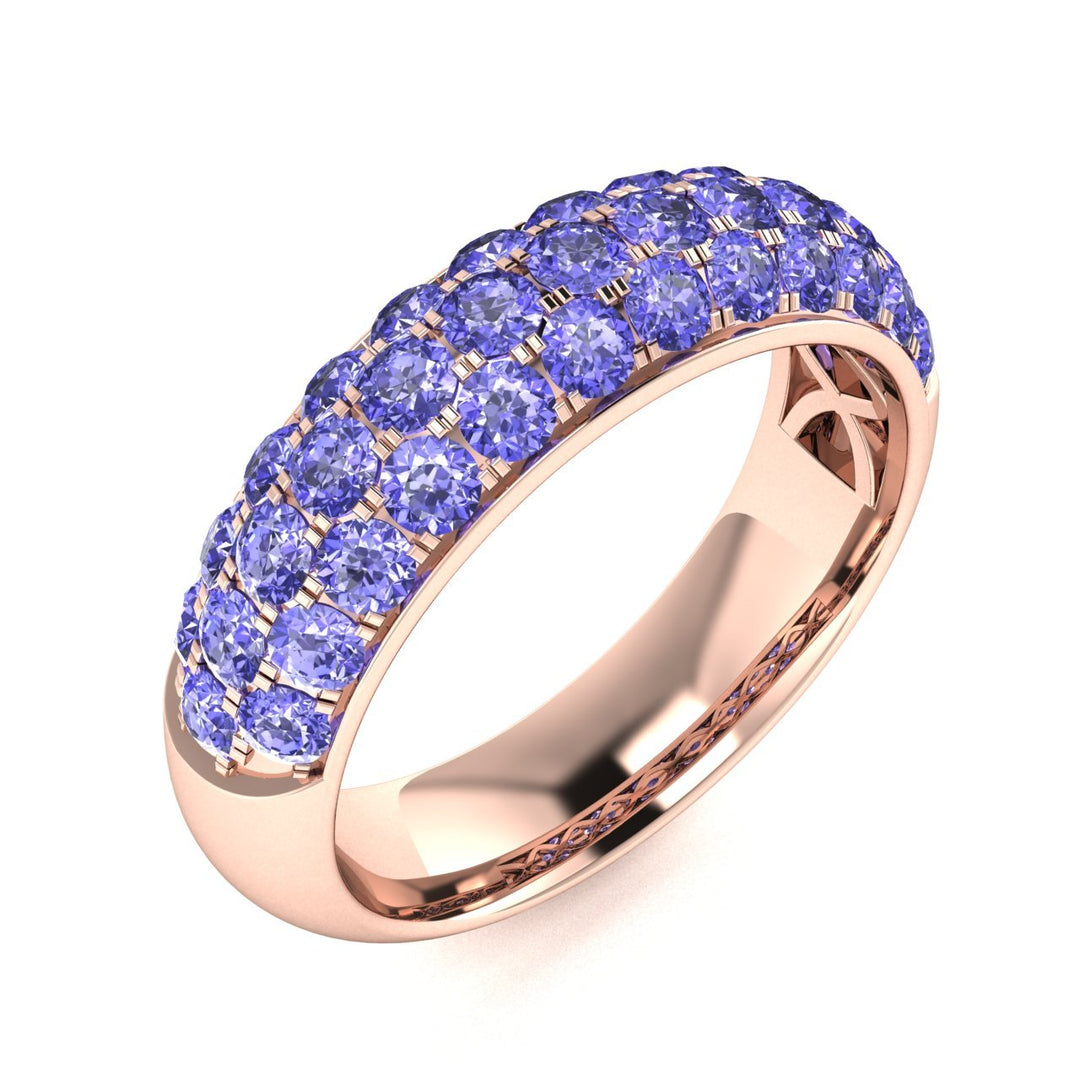 14KT Gold Round Brilliant Tanzanite and Diamond Ladies Ring (Tanzanite 1.40 cts.)