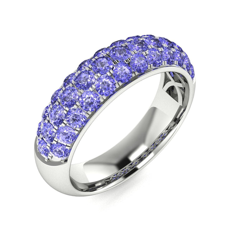 14KT Gold Round Brilliant Tanzanite and Diamond Ladies Ring (Tanzanite 1.40 cts.)
