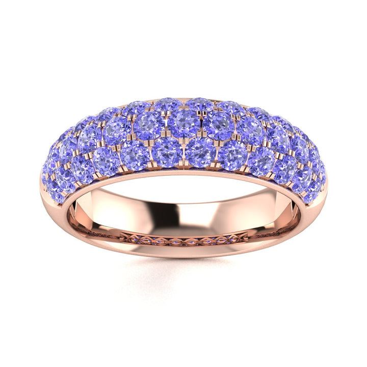 14KT Gold Round Brilliant Tanzanite and Diamond Ladies Ring (Tanzanite 1.40 cts.)