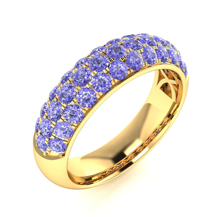14KT Gold Round Brilliant Tanzanite and Diamond Ladies Ring (Tanzanite 1.40 cts.)