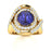14KT Gold Round Tanzanite and Diamond Ladies Ring (Tanzanite 3.00 cts. White Diamond 0.50 cts.)