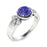 14KT Gold Round Tanzanite and White Diamond Ring (Tanzanite 0.83 cts White Diamonds 0.04 cts)