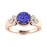 14KT Gold Round Tanzanite and White Diamond Ring (Tanzanite 0.83 cts White Diamonds 0.04 cts)