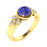 14KT Gold Round Tanzanite and White Diamond Ring (Tanzanite 0.83 cts White Diamonds 0.04 cts)