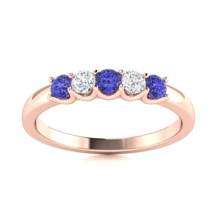 14KT Gold Tanzanite and Diamond Ladies Ring (Tanzanite 0.26 cts. White Diamond 0.14 cts.)