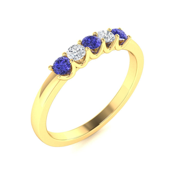14KT Gold Tanzanite and Diamond Ladies Ring (Tanzanite 0.26 cts. White Diamond 0.14 cts.)