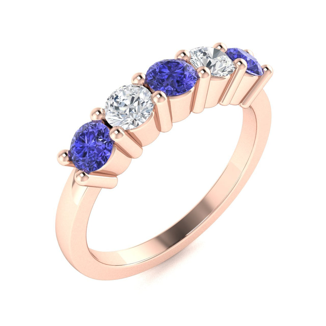 14KT Gold Tanzanite and Diamond Ladies Ring (Tanzanite 0.38 cts. White Diamond 0.23 cts.)