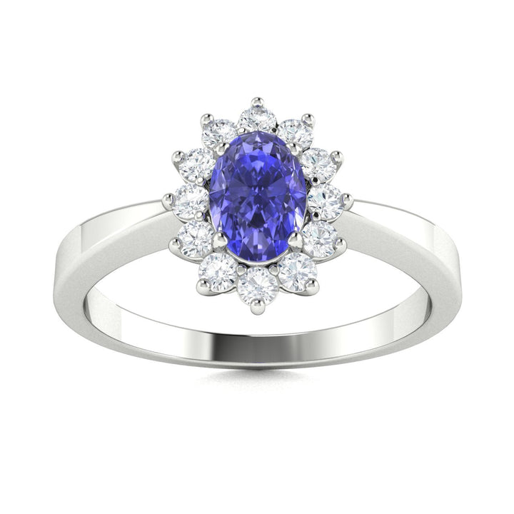 14KT Gold Tanzanite and Diamond Ladies Ring (Tanzanite 0.5 cts. White Diamond 0.22 cts.)
