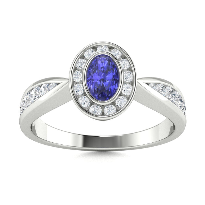 14KT Gold Tanzanite and Diamond Ladies Ring (Tanzanite 0.78 cts. White Diamond 0.55 cts.)