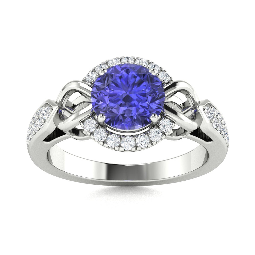 14KT Gold Tanzanite and Diamond Ladies Ring (Tanzanite 0.82 cts White Diamonds 0.12 cts)