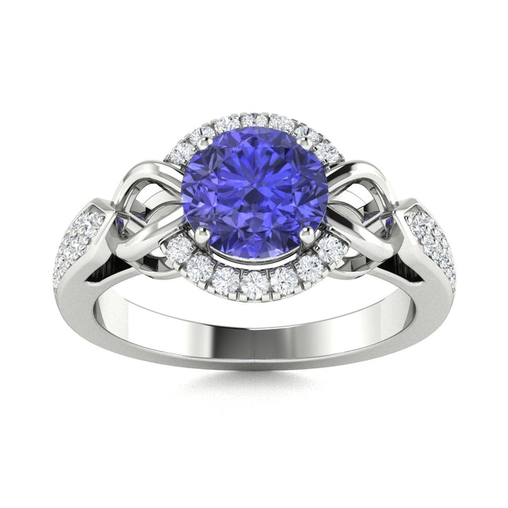 14KT Gold Tanzanite and Diamond Ladies Ring (Tanzanite 0.82 cts White Diamonds 0.12 cts)
