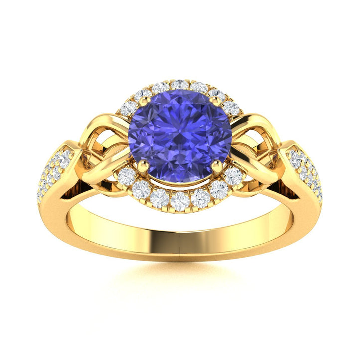 14KT Gold Tanzanite and Diamond Ladies Ring (Tanzanite 0.82 cts White Diamonds 0.12 cts)