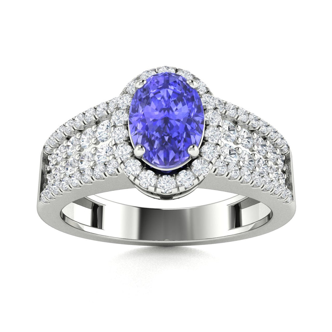 14KT Gold Tanzanite and Diamond Ladies Ring (Tanzanite 0.85 cts. White Diamond 0.76 cts.)