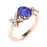 14KT Gold Tanzanite and Diamond Ladies Ring (Tanzanite 0.9 cts. White Diamond 0.04 cts.)