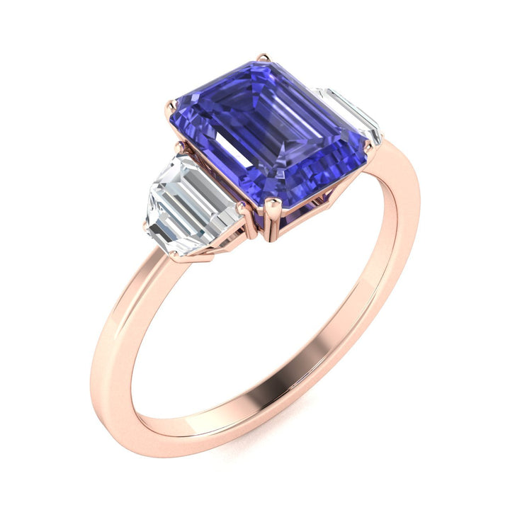 14KT Gold Tanzanite and Diamond Ladies Ring (Tanzanite 0.90ct White Diamonds 0.20 cts)