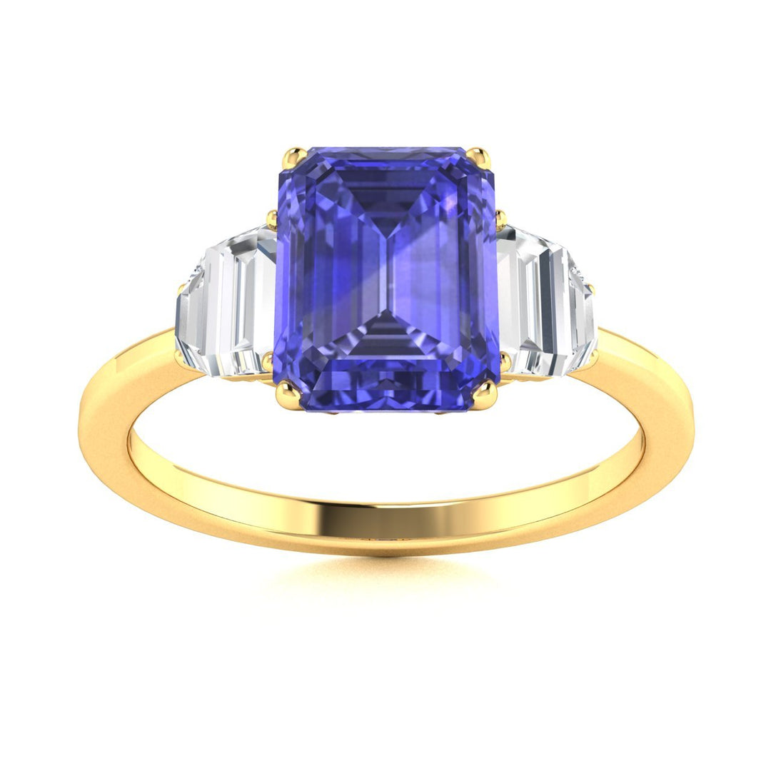 14KT Gold Tanzanite and Diamond Ladies Ring (Tanzanite 0.90ct White Diamonds 0.20 cts)