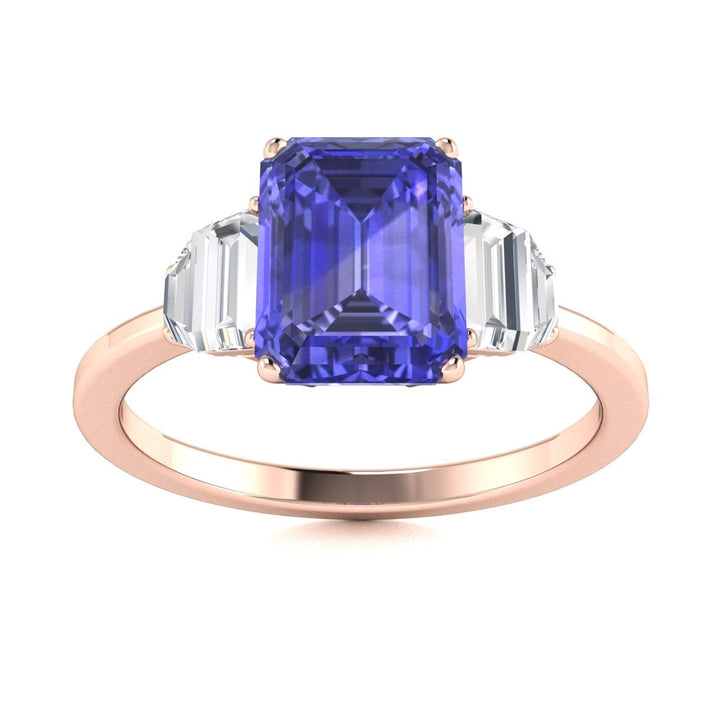 14KT Gold Tanzanite and Diamond Ladies Ring (Tanzanite 0.90ct White Diamonds 0.20 cts)