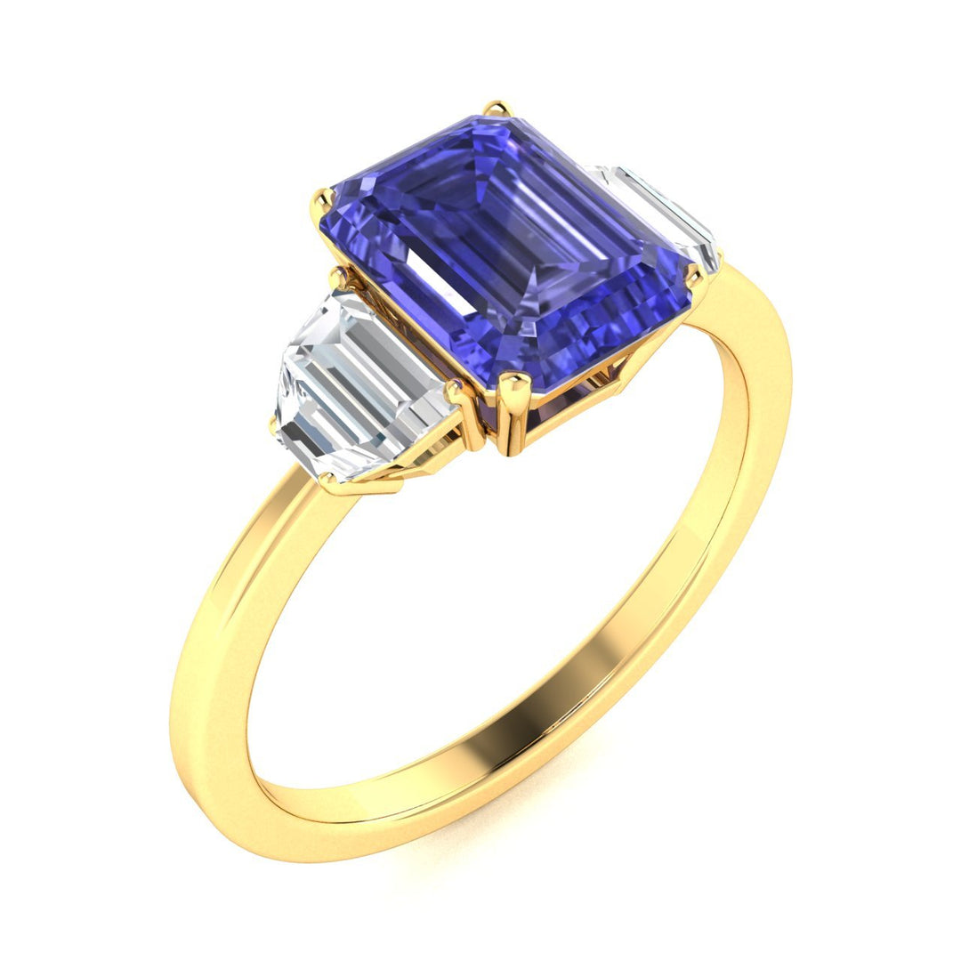 14KT Gold Tanzanite and Diamond Ladies Ring (Tanzanite 0.90ct White Diamonds 0.20 cts)