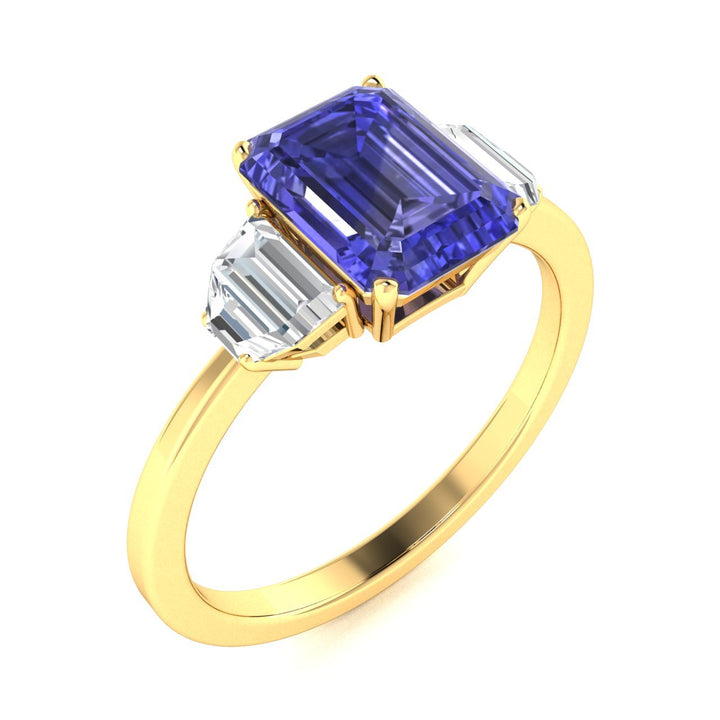 14KT Gold Tanzanite and Diamond Ladies Ring (Tanzanite 0.90ct White Diamonds 0.20 cts)