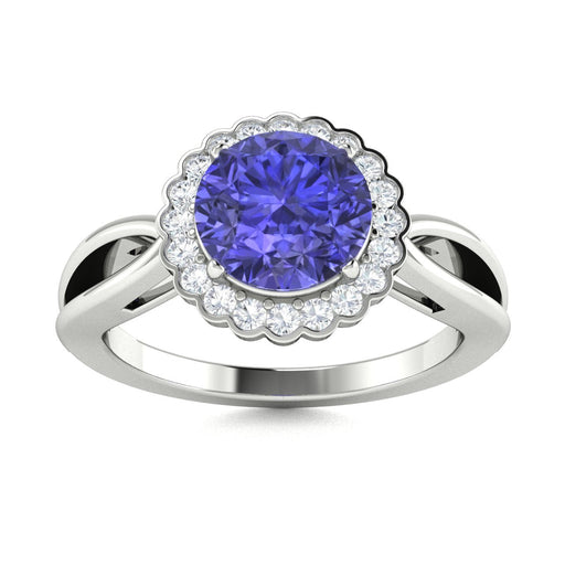 14KT Gold Tanzanite and Diamond Ladies Ring (Tanzanite 0.96 cts. White Diamond 0.07 cts.)