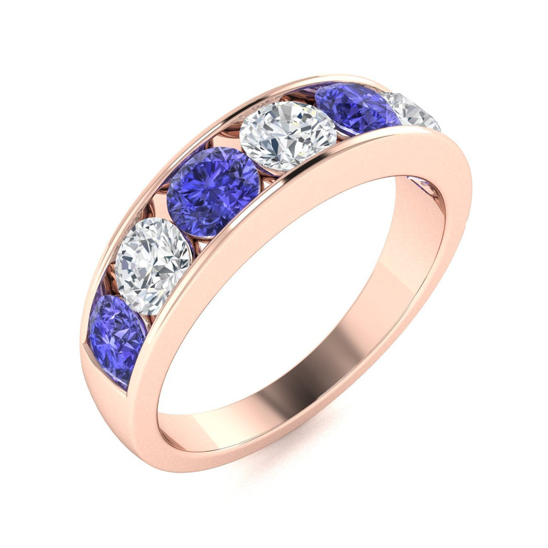 14KT Gold Tanzanite and Diamond Ladies Ring (Tanzanite 0.97 cts. White Diamond 0.74 cts.)