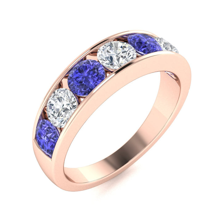 14KT Gold Tanzanite and Diamond Ladies Ring (Tanzanite 0.97 cts. White Diamond 0.74 cts.)