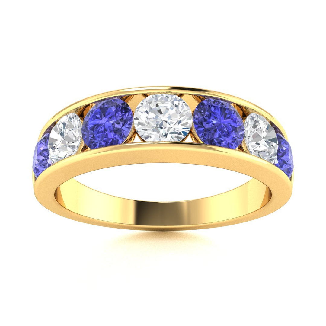 14KT Gold Tanzanite and Diamond Ladies Ring (Tanzanite 0.97 cts. White Diamond 0.74 cts.)