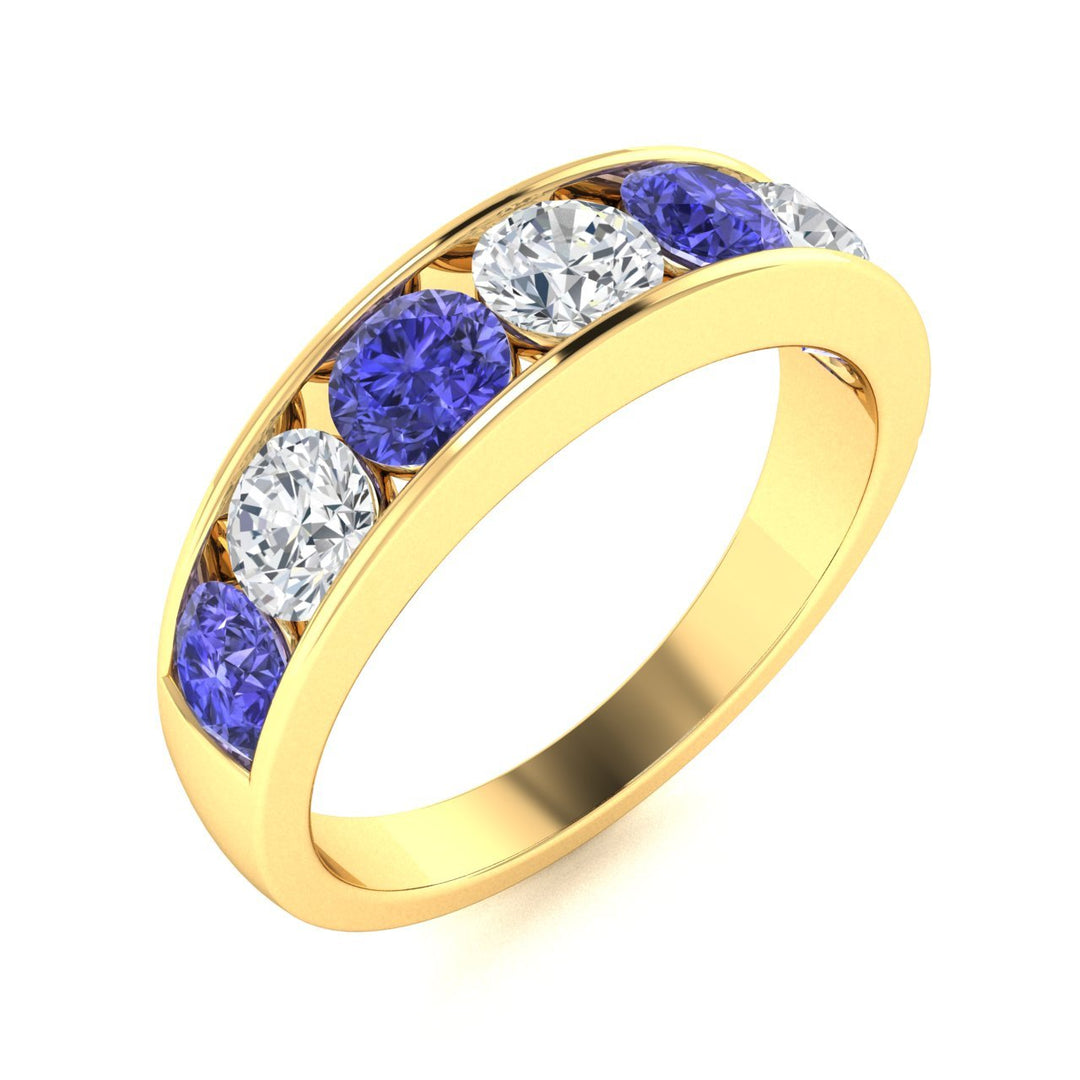 14KT Gold Tanzanite and Diamond Ladies Ring (Tanzanite 0.97 cts. White Diamond 0.74 cts.)