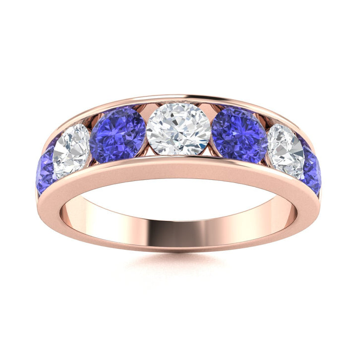 14KT Gold Tanzanite and Diamond Ladies Ring (Tanzanite 0.97 cts. White Diamond 0.74 cts.)