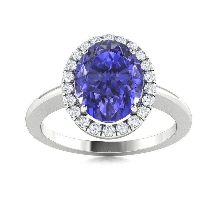 14KT Gold Tanzanite and Diamond Ladies Ring (Tanzanite 1.00 ct White Diamonds 0.10 cts)