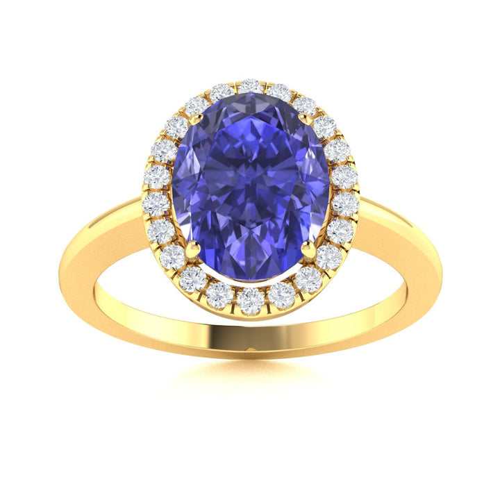 14KT Gold Tanzanite and Diamond Ladies Ring (Tanzanite 1.00 ct White Diamonds 0.10 cts)